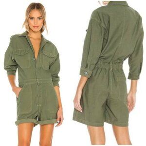 Citizens of Humanity Marta Premium Vintage Surplus Romper Size XS Green Gorpcore
